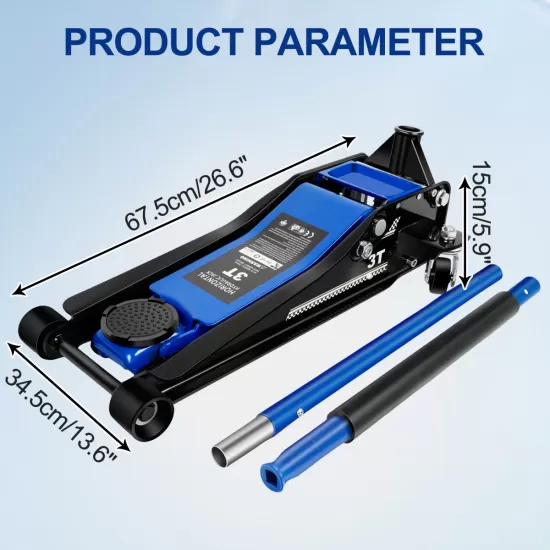 Floor Jack,3Ton/6600lbs Low Profile Floor Jack,dual Piston Quick Lift Pump,Lifting Range 75mm/2.95 Floor Jack,3Ton/6600lbs Low Profile Floor Jack,dual Piston Quick Lift Pump,Lifting Range 75mm/2.95