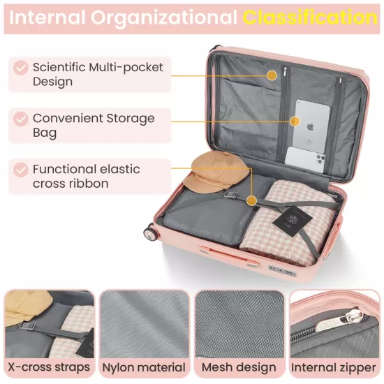 Luggage 4 Piece Sets(14/20/24/28), Hard Shell Lightweight TSA Lock Carry on Expandable Suitcase with Spinner Wheels Travel Set for Men Women Luggage 4 Piece Sets(14/20/24/28), Hard Shell Lightweight TSA Lock Carry on Expandable Suitcase with Spinner Wheels Travel Set for Men Women