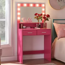 Makeup Vanity Desk with Mirror & Light Makeup Vanity Desk with Mirror & Light