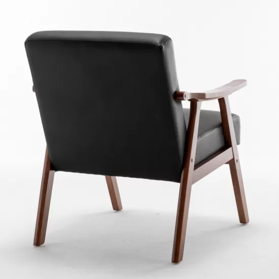 Mid-Century Modern Chair, Living Room Chair with Solid Wood Frame, Accent Chair Extra-Thick Backrest, Wingback Chair for Bedroom, Reading Room, Living Room, Lounge Chair Indoor Mid-Century Modern Chair, Living Room Chair with Solid Wood Frame, Accent Chair Extra-Thick Backrest, Wingback Chair for Bedroom, Reading Room, Living Room, Lounge Chair Indoor