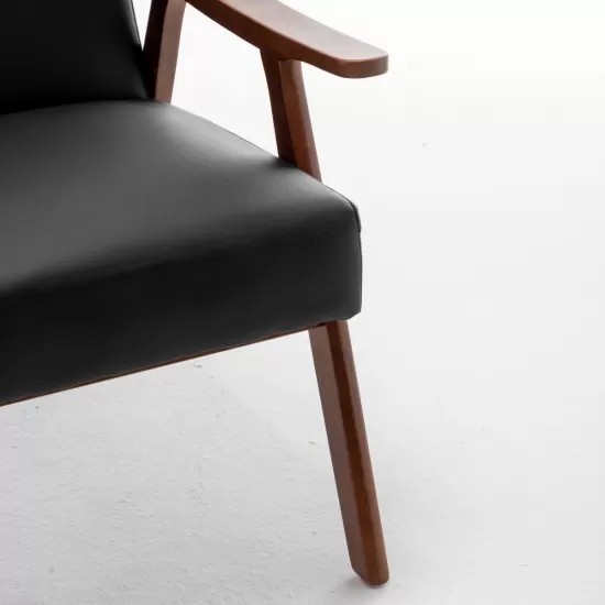 Mid-Century Modern Chair, Living Room Chair with Solid Wood Frame, Accent Chair Extra-Thick Backrest, Wingback Chair for Bedroom, Reading Room, Living Room, Lounge Chair Indoor Mid-Century Modern Chair, Living Room Chair with Solid Wood Frame, Accent Chair Extra-Thick Backrest, Wingback Chair for Bedroom, Reading Room, Living Room, Lounge Chair Indoor