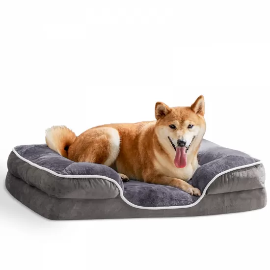 Memory Foam Pet Bed for Small Dogs & Cats with Washable Removable Cover Non-Slip Base Waterproof Liner Egg Crate Foam for Improved Sleep, grey,large Memory Foam Pet Bed for Small Dogs & Cats with Washable Removable Cover Non-Slip Base Waterproof Liner Egg Crate Foam for Improved Sleep, grey,large