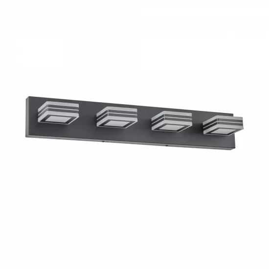 LED Modern Black Vanity Lights, 4-Lights Acrylic Matte Black Bathroom Vanity Lights Over Mirror LED Modern Black Vanity Lights, 4-Lights Acrylic Matte Black Bathroom Vanity Lights Over Mirror