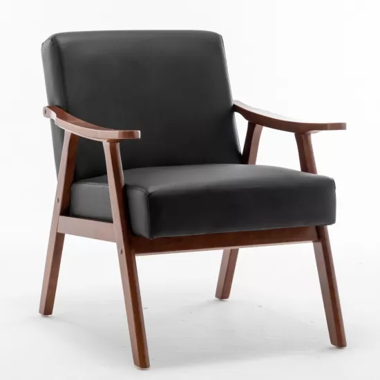 Mid-Century Modern Chair, Living Room Chair with Solid Wood Frame, Accent Chair Extra-Thick Backrest, Wingback Chair for Bedroom, Reading Room, Living Room, Lounge Chair Indoor Mid-Century Modern Chair, Living Room Chair with Solid Wood Frame, Accent Chair Extra-Thick Backrest, Wingback Chair for Bedroom, Reading Room, Living Room, Lounge Chair Indoor