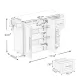 Kitchen Island with Spice Rack, Towel Rack and Extensible Solid Wood Table Top-White Kitchen Island with Spice Rack, Towel Rack and Extensible Solid Wood Table Top-White