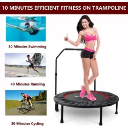 40 Inch Mini Exercise Trampoline for Adults or Kids  Indoor Fitness Rebounder Trampoline with Safety Pad  Max. Load 300LBS 40 Inch Mini Exercise Trampoline for Adults or Kids  Indoor Fitness Rebounder Trampoline with Safety Pad  Max. Load 300LBS
