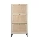 Natural Rattan 3 Door Shoe Rack, Freestanding Modern Shoe Storage Cabinet, for Entryway Natural Rattan 3 Door Shoe Rack, Freestanding Modern Shoe Storage Cabinet, for Entryway