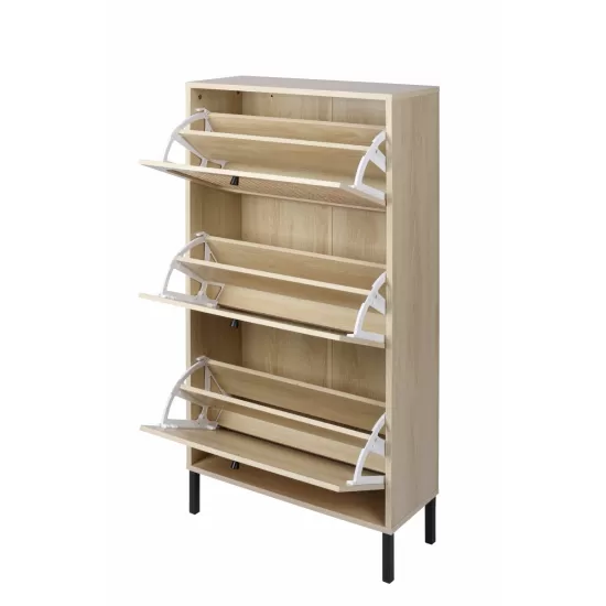 Natural Rattan 3 Door Shoe Rack, Freestanding Modern Shoe Storage Cabinet, for Entryway Natural Rattan 3 Door Shoe Rack, Freestanding Modern Shoe Storage Cabinet, for Entryway