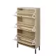 Natural Rattan 3 Door Shoe Rack, Freestanding Modern Shoe Storage Cabinet, for Entryway Natural Rattan 3 Door Shoe Rack, Freestanding Modern Shoe Storage Cabinet, for Entryway