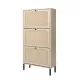 Natural Rattan 3 Door Shoe Rack, Freestanding Modern Shoe Storage Cabinet, for Entryway Natural Rattan 3 Door Shoe Rack, Freestanding Modern Shoe Storage Cabinet, for Entryway