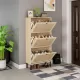 Natural Rattan 3 Door Shoe Rack, Freestanding Modern Shoe Storage Cabinet, for Entryway Natural Rattan 3 Door Shoe Rack, Freestanding Modern Shoe Storage Cabinet, for Entryway
