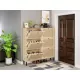 Natural Rattan 3 Door Shoe Rack, Freestanding Modern Shoe Storage Cabinet, for Entryway Natural Rattan 3 Door Shoe Rack, Freestanding Modern Shoe Storage Cabinet, for Entryway
