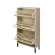 Natural Rattan 3 Door Shoe Rack, Freestanding Modern Shoe Storage Cabinet, for Entryway Natural Rattan 3 Door Shoe Rack, Freestanding Modern Shoe Storage Cabinet, for Entryway