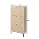 Natural Rattan 3 Door Shoe Rack, Freestanding Modern Shoe Storage Cabinet, for Entryway Natural Rattan 3 Door Shoe Rack, Freestanding Modern Shoe Storage Cabinet, for Entryway