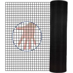36 inch×50 ft Black Vinyl Coated Hardware Cloth 19 Gauge 1/4 inch Black PVC Hardware Cloth, Black Welded Wire Fence Supports Poultry-Netting Cage-Home Improvement and Chicken Coop