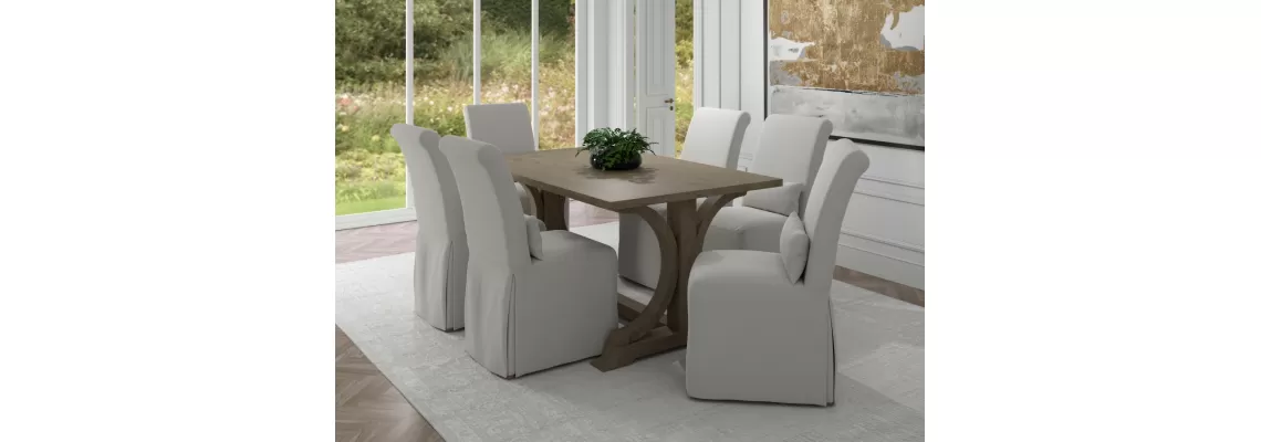 Elevate Your Dining Experience with the Sonoma Slipcovered Dining Chair in Pearl
Elevate Your Dining Experience with the Sonoma Slipcovered Dining Chair in Pearl