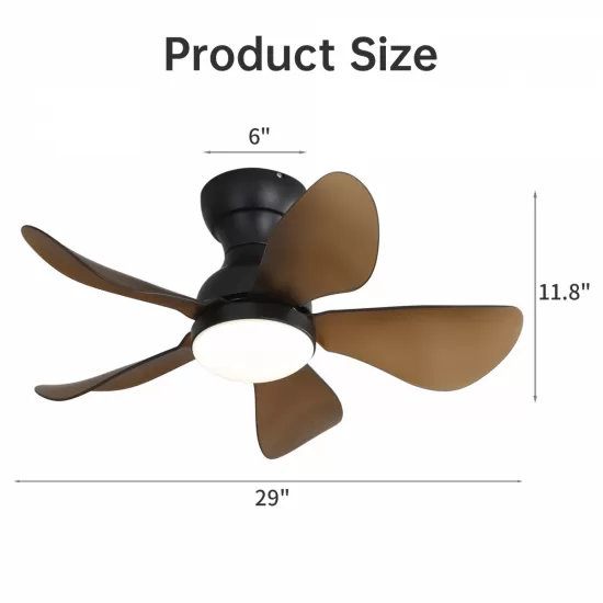 29 Inch Low Profile Flush Mount Ceiling Fan with Light Reversible Motor Remote Control 29 Inch Low Profile Flush Mount Ceiling Fan with Light Reversible Motor Remote Control