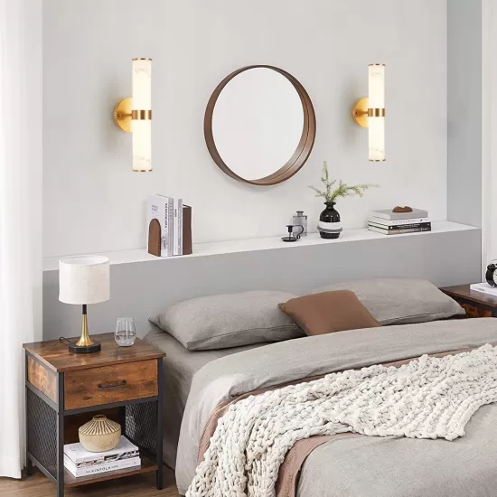 Golden and Elegant Resin Wall Sconce,Set of 2,Modern Vertical Light Fixture for Bathrooms, Hallways, and Bedrooms (Only Inoor) Golden and Elegant Resin Wall Sconce,Set of 2,Modern Vertical Light Fixture for Bathrooms, Hallways, and Bedrooms (Only Inoor)