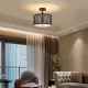 3-Light Drum Light with Etched Pattern Shade 3-Light Drum Light with Etched Pattern Shade