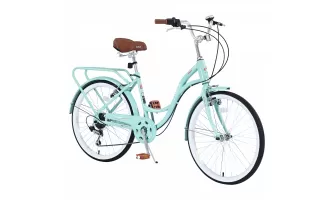 7-Speed Steel Frame Ladies Bicycle: Stylish & Durable 24-Inch Ride in Multiple Colors