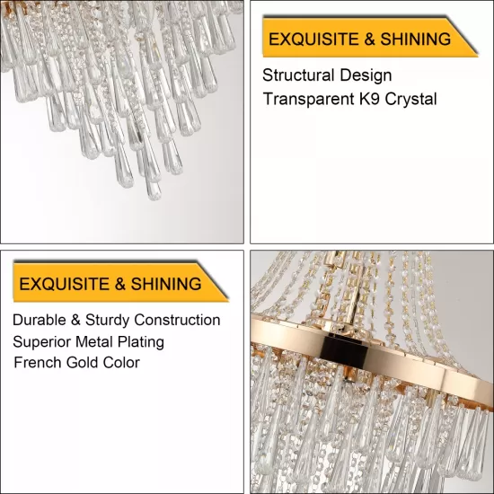Gold Crystal Chandeliers,Large Contemporary Luxury Ceiling Lighting for Living Room Dining Room Bedroom Hallway (Bulbs Not Included) Gold Crystal Chandeliers,Large Contemporary Luxury Ceiling Lighting for Living Room Dining Room Bedroom Hallway (Bulbs Not Included)