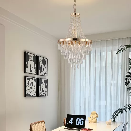 Gold Crystal Chandeliers,Large Contemporary Luxury Ceiling Lighting for Living Room Dining Room Bedroom Hallway (Bulbs Not Included) Gold Crystal Chandeliers,Large Contemporary Luxury Ceiling Lighting for Living Room Dining Room Bedroom Hallway (Bulbs Not Included)