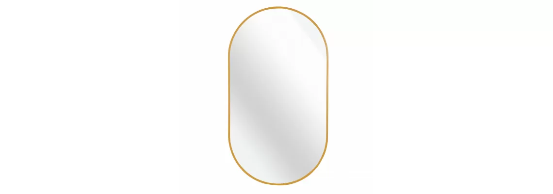 Elegant Gold Oval Mirror: A Stunning 20 x 28 Inch Metal Decor Piece Elegant Gold Oval Mirror: A Stunning 20 x 28 Inch Metal Decor Piece
