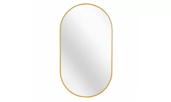 Elegant Gold Oval Mirror: A Stunning 20 x 28 Inch Metal Decor Piece