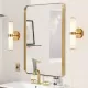 Golden and Elegant Resin Wall Sconce,Set of 2,Modern Vertical Light Fixture for Bathrooms, Hallways, and Bedrooms (Only Inoor) Golden and Elegant Resin Wall Sconce,Set of 2,Modern Vertical Light Fixture for Bathrooms, Hallways, and Bedrooms (Only Inoor)