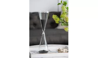 The Unique Elegance of a 4.5x4.5x19.5 Inch Triangular Black Sand Hourglass with 120-Minute