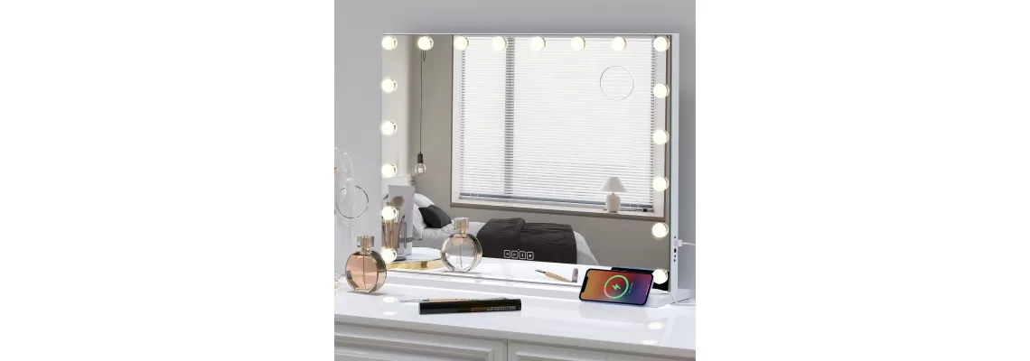 The Ultimate Hollywood Vanity Mirror: 18 Bulbs, 3 Light Colors & USB Charging for Bedroom Beauty The Ultimate Hollywood Vanity Mirror: 18 Bulbs, 3 Light Colors & USB Charging for Bedroom Beauty