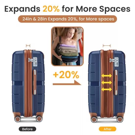 Luggage Sets 4 Piece(14/20/24/28) PP Lightweight & Durable Expandable suitcase Luggage Sets 4 Piece(14/20/24/28) PP Lightweight & Durable Expandable suitcase