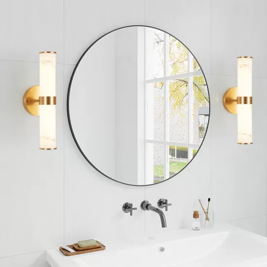 Golden and Elegant Resin Wall Sconce,Set of 2,Modern Vertical Light Fixture for Bathrooms, Hallways, and Bedrooms (Only Inoor) Golden and Elegant Resin Wall Sconce,Set of 2,Modern Vertical Light Fixture for Bathrooms, Hallways, and Bedrooms (Only Inoor)