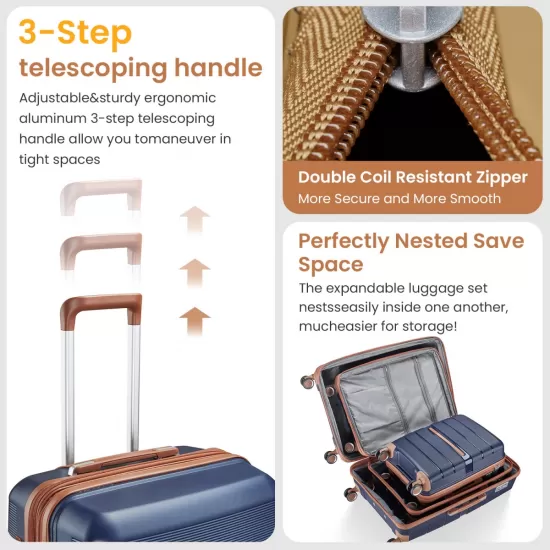 Luggage Sets 4 Piece(14/20/24/28) PP Lightweight & Durable Expandable suitcase Luggage Sets 4 Piece(14/20/24/28) PP Lightweight & Durable Expandable suitcase