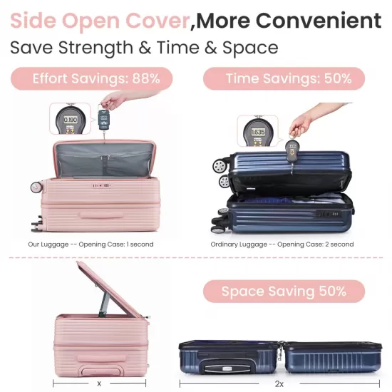 Luggage Sets 3 Piece(20/24/28), Expandable Carry On Luggage with TSA Lock Airline Approved, 100% PC Hard Shell and Lightweight Suitcase with Front Pocket and Spinner Wheels Luggage Sets 3 Piece(20/24/28), Expandable Carry On Luggage with TSA Lock Airline Approved, 100% PC Hard Shell and Lightweight Suitcase with Front Pocket and Spinner Wheels