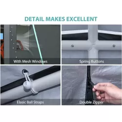 Sannwsg 12 * 20 Heavy Duty Carport Canopy - Extra Large Portable Car Tent Garage with Roll-up Windows and All-Season Tarp Cover,Metal Roof &Side Walls for Car, SUV,Boats&Truck Shelter Logic Storage