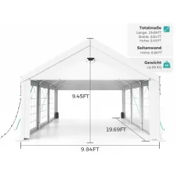 Sannwsg Party Tent- 10x20FT Heavy Duty Canopy Tent with Removable sidewals,outdoor Waiterpro Patio camping Gazebo sheter,perect for wedding Holday Bithday BBa Backyard Evening Tent