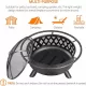 Fire Pit 36in Outdoor Wood Burning Fire Pits Wood Large Fire Bowl for Outside BBQ Bonfire Patio with Mesh Spark Screen, Poker and Rain Cover Fire Pit 36in Outdoor Wood Burning Fire Pits Wood Large Fire Bowl for Outside BBQ Bonfire Patio with Mesh Spark Screen, Poker and Rain Cover