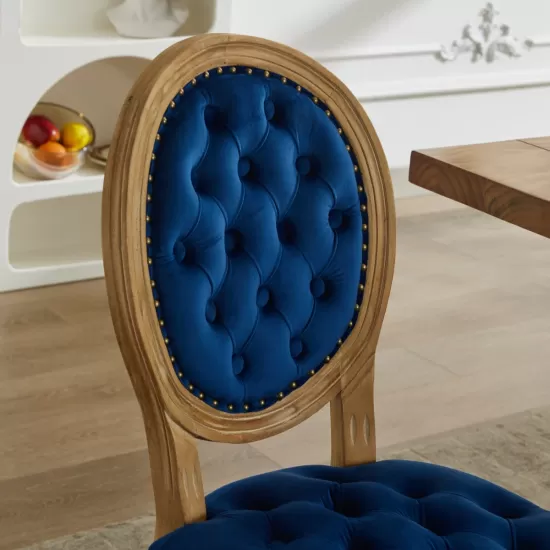 French Style Solid Wood Frame Antique Painting,Hand-pulled buckle decoration Velvet artificial leather Dining Chair with Nailhead Trim ,Wood Legs,Steel Spring inner,Set of 2,Blue,SW1739BL French Style Solid Wood Frame Antique Painting,Hand-pulled buckle decoration Velvet artificial leather Dining Chair with Nailhead Trim ,Wood Legs,Steel Spring inner,Set of 2,Blue,SW1739BL