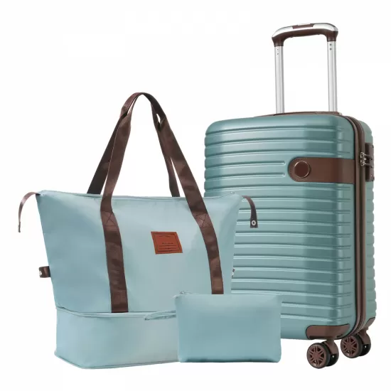 Luggage Sets 3 Piece Carry on Luggage 22x14x9 Airline Approved, Lightweight Hardshell ABS Suitcases with Wheels, 20 inch, Blue Luggage Sets 3 Piece Carry on Luggage 22x14x9 Airline Approved, Lightweight Hardshell ABS Suitcases with Wheels, 20 inch, Blue