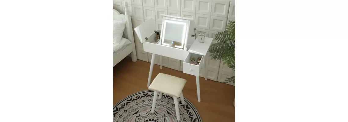 Enhance Your Beauty Routine with the Vanity Desk Set Featuring LED Lighted Mirror & Power Outlet
Enhance Your Beauty Routine with the Vanity Desk Set Featuring LED Lighted Mirror & Power Outlet