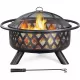 Fire Pit 36in Outdoor Wood Burning Fire Pits Wood Large Fire Bowl for Outside BBQ Bonfire Patio with Mesh Spark Screen, Poker and Rain Cover Fire Pit 36in Outdoor Wood Burning Fire Pits Wood Large Fire Bowl for Outside BBQ Bonfire Patio with Mesh Spark Screen, Poker and Rain Cover