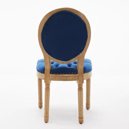 French Style Solid Wood Frame Antique Painting,Hand-pulled buckle decoration Velvet artificial leather Dining Chair with Nailhead Trim ,Wood Legs,Steel Spring inner,Set of 2,Blue,SW1739BL French Style Solid Wood Frame Antique Painting,Hand-pulled buckle decoration Velvet artificial leather Dining Chair with Nailhead Trim ,Wood Legs,Steel Spring inner,Set of 2,Blue,SW1739BL