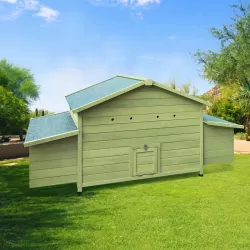 Wooden Chicken Coop Outdoor Hen House Poultry Cage with 2 Sides Large Nesting Boxes,2 Free-range Doors Wooden Chicken Coop Outdoor Hen House Poultry Cage with 2 Sides Large Nesting Boxes,2 Free-range Doors
