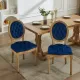 French Style Solid Wood Frame Antique Painting,Hand-pulled buckle decoration Velvet artificial leather Dining Chair with Nailhead Trim ,Wood Legs,Steel Spring inner,Set of 2,Blue,SW1739BL French Style Solid Wood Frame Antique Painting,Hand-pulled buckle decoration Velvet artificial leather Dining Chair with Nailhead Trim ,Wood Legs,Steel Spring inner,Set of 2,Blue,SW1739BL