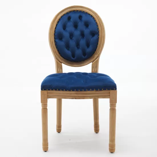French Style Solid Wood Frame Antique Painting,Hand-pulled buckle decoration Velvet artificial leather Dining Chair with Nailhead Trim ,Wood Legs,Steel Spring inner,Set of 2,Blue,SW1739BL French Style Solid Wood Frame Antique Painting,Hand-pulled buckle decoration Velvet artificial leather Dining Chair with Nailhead Trim ,Wood Legs,Steel Spring inner,Set of 2,Blue,SW1739BL
