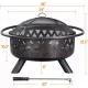 Fire Pit 36in Outdoor Wood Burning Fire Pits Wood Large Fire Bowl for Outside BBQ Bonfire Patio with Mesh Spark Screen, Poker and Rain Cover Fire Pit 36in Outdoor Wood Burning Fire Pits Wood Large Fire Bowl for Outside BBQ Bonfire Patio with Mesh Spark Screen, Poker and Rain Cover