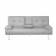 LIGHT GREY FOLDABLE SOFA BED WITH CUP HOLDER LIGHT GREY FOLDABLE SOFA BED WITH CUP HOLDER