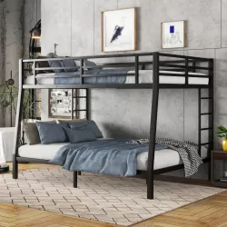 Metal Full XL over Queen Bunk Bed for Teens and Adults,Space-Saving/Noise Reduced/No Box Spring Needed(Expect arrive date 2024/6/27)