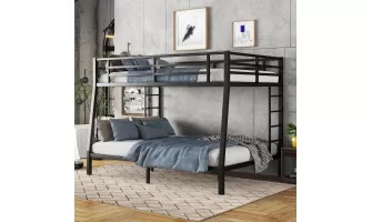 Space-Saving Metal Full XL over Queen Bunk Bed for Teens and Adults – Noise Reduced, No Box Spring Needed (Arriving June 27,
